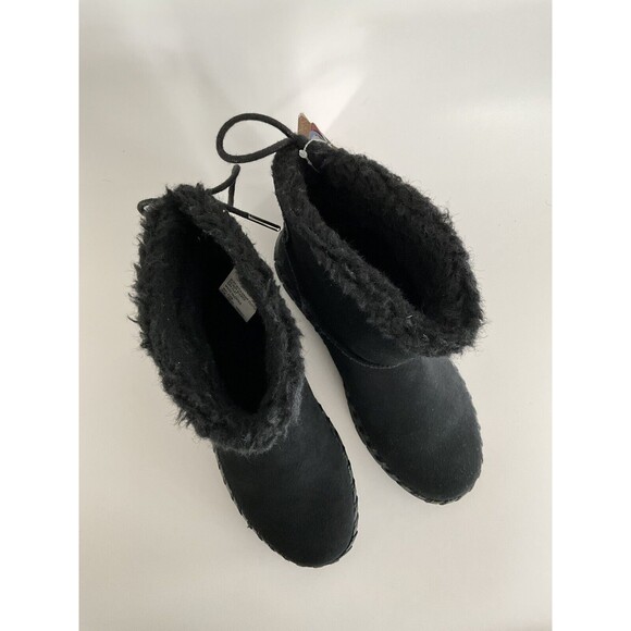 Muk Luks Short Boots Women 6.5M Black Suede Water Repellent Memory Foam Comfort - Picture 11 of 12